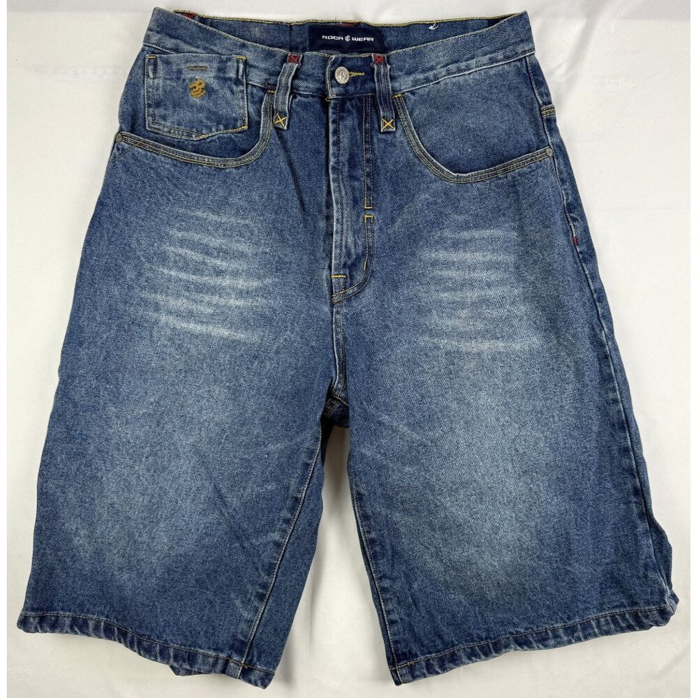 Vintage Rocawear Jean Denim Shorts Flap Pocket Hip Hop Skater Y2K Men’s 32